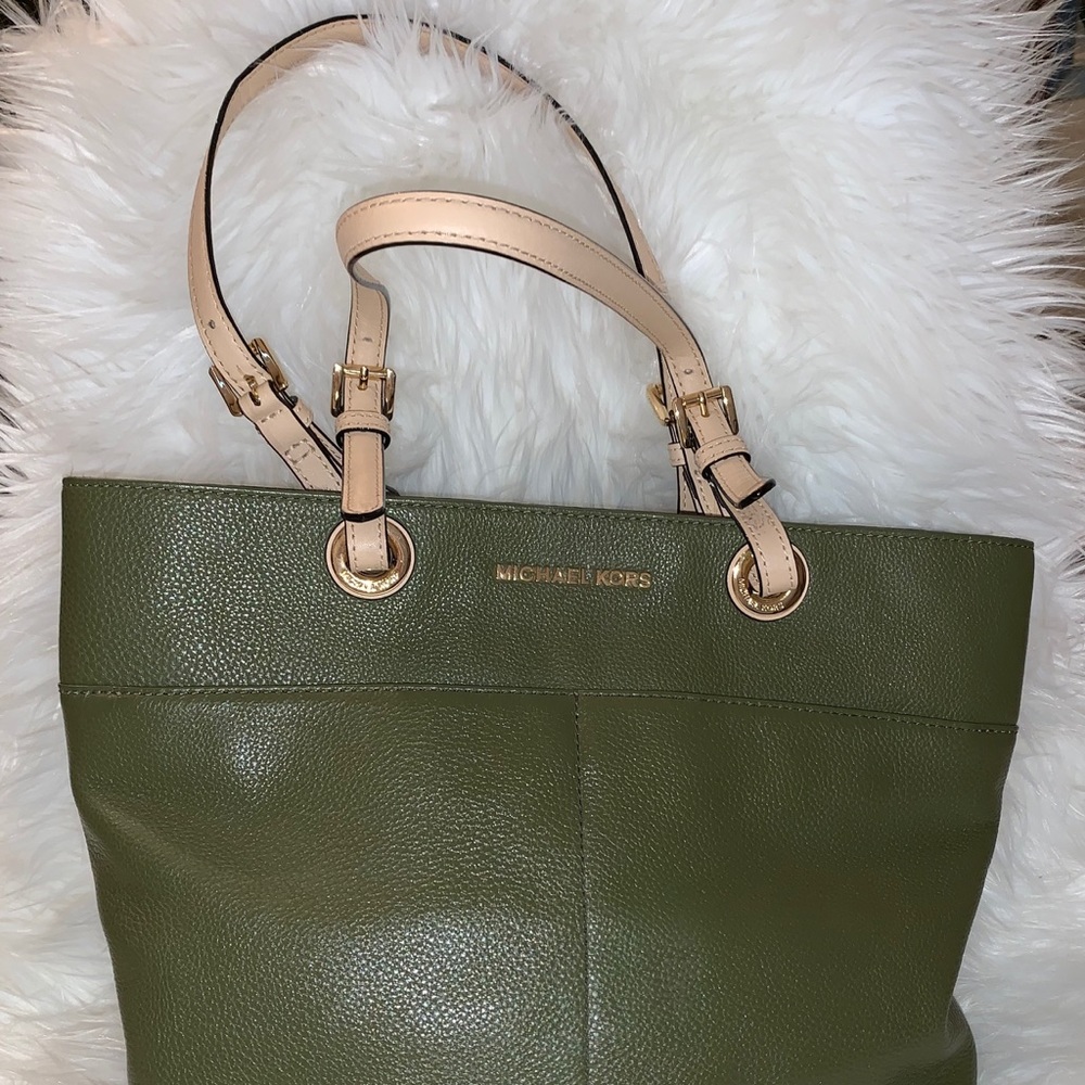 Army green leather MK bag